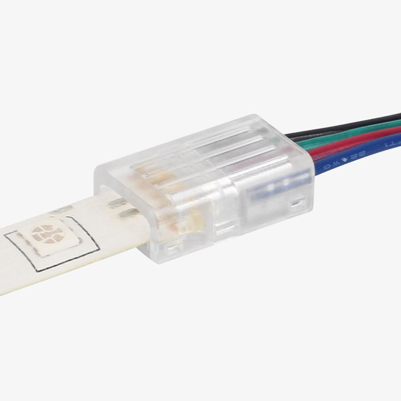 4 Pin Transparent RGB LED Connector - Strip to Wire - For SMD LED Strip
